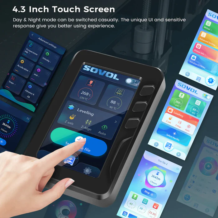 Sovol SV06 Plus получила сенсорный экран диагональю 4,3 дюйма.